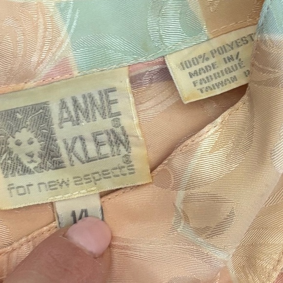 Vintage 90's Anne Klein  Floral Bomber Blouse - Large/14 - Picture 5 of 5